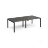 Adapt double back to back desks 2400mm x 1200mm - black frame storm grey top - E2412-K-OG