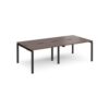 Adapt double back to back desks 2400mm x 1200mm - black frame Walnut top - E2412-K-W