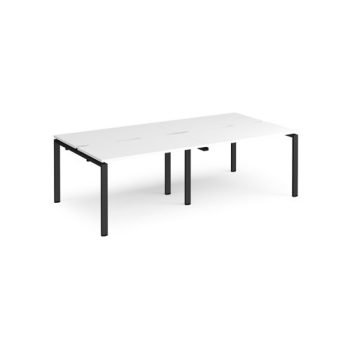 Adapt double back to back desks 2400mm x 1200mm - black frame White Top - E2412-K-WH