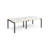 Adapt double back to back desks 2400mm x 1200mm - black frame White Top with oak edging - E2412-K-WO