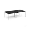 Adapt double back to back desks 2400mm x 1200mm - silver frame black top - E2412-S-BK