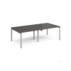 Adapt double back to back desks 2400mm x 1200mm - silver frame storm grey top - E2412-S-OG