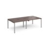 Adapt double back to back desks 2400mm x 1200mm - silver frame Walnut top - E2412-S-W