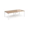 Adapt double back to back desks 2400mm x 1200mm - white frame Beech top - E2412-WH-B