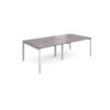 Adapt double back to back desks 2400mm x 1200mm - white frame Grey Oak Top - E2412-WH-GO