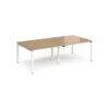 Adapt double back to back desks 2400mm x 1200mm - white frame Oak Top - E2412-WH-O