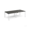 Adapt double back to back desks 2400mm x 1200mm - white frame storm grey top - E2412-WH-OG