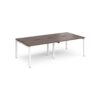 Adapt double back to back desks 2400mm x 1200mm - white frame Walnut top - E2412-WH-W