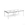 Adapt double back to back desks 2400mm x 1200mm - white frame White Top black edge - E2412-WH-WK