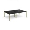 Adapt double back to back desks 2400mm x 1600mm - green frame black top - E2416-GN-BK