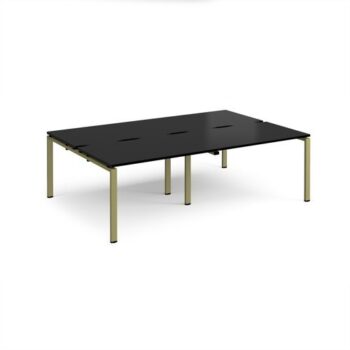 Adapt double back to back desks 2400mm x 1600mm - green frame black top - E2416-GN-BK