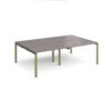 Adapt double back to back desks 2400mm x 1600mm - green frame Grey Oak Top - E2416-GN-GO