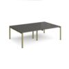 Adapt double back to back desks 2400mm x 1600mm - green frame storm grey top - E2416-GN-OG