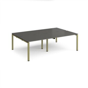 Adapt double back to back desks 2400mm x 1600mm - green frame storm grey top - E2416-GN-OG