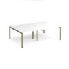 Adapt double back to back desks 2400mm x 1600mm - green frame White Top - E2416-GN-WH