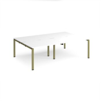 Adapt double back to back desks 2400mm x 1600mm - green frame White Top - E2416-GN-WH