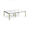 Adapt double back to back desks 2400mm x 1600mm - green frame White Top black edge - E2416-GN-WK