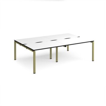 Adapt double back to back desks 2400mm x 1600mm - green frame White Top black edge - E2416-GN-WK