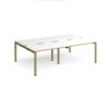 Adapt double back to back desks 2400mm x 1600mm - green frame White Top oak edge - E2416-GN-WO