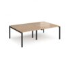 Adapt double back to back desks 2400mm x 1600mm - black frame Beech top - E2416-K-B