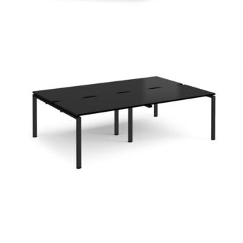 Adapt double back to back desks 2400mm x 1600mm - black frame black top - E2416-K-BK