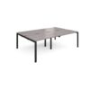 Adapt double back to back desks 2400mm x 1600mm - black frame Grey Oak Top - E2416-K-GO