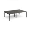 Adapt double back to back desks 2400mm x 1600mm - black frame storm grey top - E2416-K-OG
