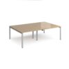 Adapt double back to back desks 2400mm x 1600mm - silver frame Kendal Oak Top - E2416-S-KO