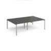 Adapt double back to back desks 2400mm x 1600mm - silver frame storm grey top - E2416-S-OG