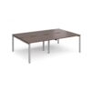 Adapt double back to back desks 2400mm x 1600mm - silver frame Walnut top - E2416-S-W