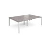 Adapt double back to back desks 2400mm x 1600mm - white frame Grey Oak Top - E2416-WH-GO
