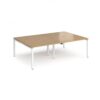 Adapt double back to back desks 2400mm x 1600mm - white frame Oak Top - E2416-WH-O