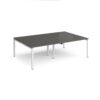 Adapt double back to back desks 2400mm x 1600mm - white frame storm grey top - E2416-WH-OG
