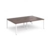 Adapt double back to back desks 2400mm x 1600mm - white frame Walnut top - E2416-WH-W