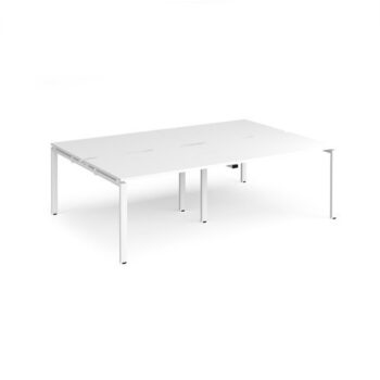 Adapt double back to back desks 2400mm x 1600mm - white frame White Top - E2416-WH-WH