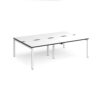 Adapt double back to back desks 2400mm x 1600mm - white frame White Top black edge - E2416-WH-WK