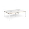 Adapt double back to back desks 2400mm x 1600mm - white frame White Top with oak edging - E2416-WH-WO