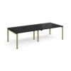 Adapt double back to back desks 2800mm x 1200mm - green frame black top - E2812-GN-BK