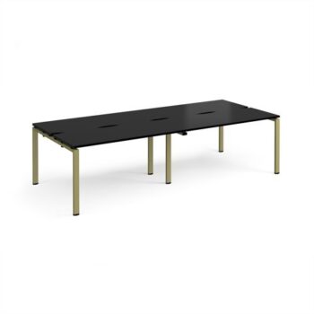 Adapt double back to back desks 2800mm x 1200mm - green frame black top - E2812-GN-BK