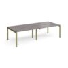 Adapt double back to back desks 2800mm x 1200mm - green frame Grey Oak Top - E2812-GN-GO