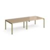 Adapt double back to back desks 2800mm x 1200mm - green frame Kendal Oak Top - E2812-GN-KO