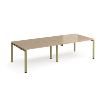 Adapt double back to back desks 2800mm x 1200mm - green frame Kendal Oak Top - E2812-GN-KO