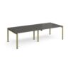 Adapt double back to back desks 2800mm x 1200mm - green frame storm grey top - E2812-GN-OG