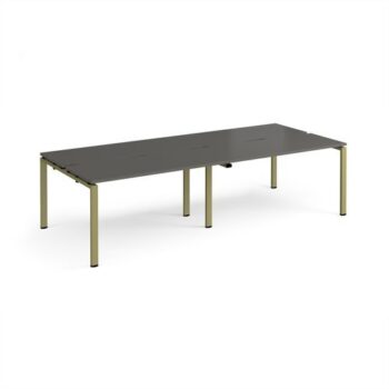 Adapt double back to back desks 2800mm x 1200mm - green frame storm grey top - E2812-GN-OG