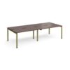 Adapt double back to back desks 2800mm x 1200mm - green frame Walnut top - E2812-GN-W