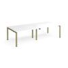 Adapt double back to back desks 2800mm x 1200mm - green frame White Top - E2812-GN-WH