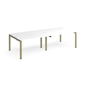 Adapt double back to back desks 2800mm x 1200mm - green frame White Top - E2812-GN-WH