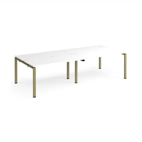 Adapt double back to back desks 2800mm x 1200mm - green frame White Top - E2812-GN-WH