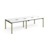 Adapt double back to back desks 2800mm x 1200mm - green frame White Top black edge - E2812-GN-WK