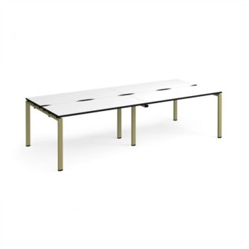 Adapt double back to back desks 2800mm x 1200mm - green frame White Top black edge - E2812-GN-WK